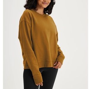 Girlfriend Collective Sycamore 50/50 Classic Sweatshirt, size Large, crew neck